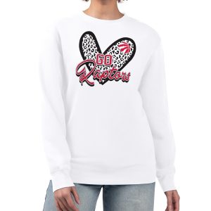 Toronto Raptors G Phenomenal III 4Her by Carl Banks White Women's GIII 4 Her Leopard Heart graphic Fleece Crewneck sweatshirt Best - selling! Order this popular jersey before it's out of stock.