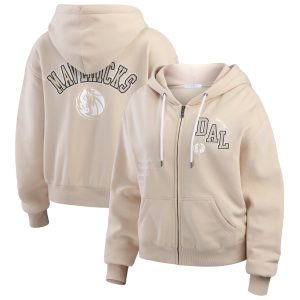WEAR by Erin Andrews Sophisticated Dallas Mavericks Women's Tan Tonal Felt Patch Full Zip Hoodie Team spirit! Show it off with this awesome jersey.