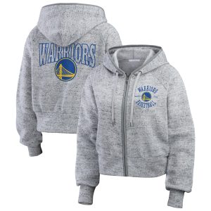 WEAR Terrific by Erin Andrews Golden State Warriors Women's Heather Gray Speckled Radiator Full Zip Hoodie Team spirit! Show it off with this awesome jersey.