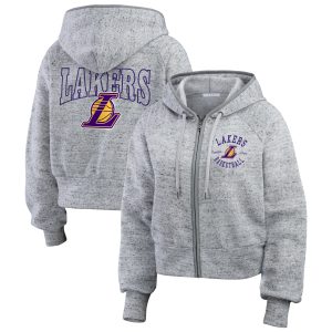 WEAR by Fabulous Erin Andrews Los Angeles Lakers Women's Heather Gray Speckled Radiator Full Zip Hoodie Don't be left out! Get this stylish jersey and show your team pride.