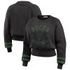 WEAR by Erin Andrews Milwaukee Bucks Women's Black Vintage Raglan Cropped Pullover Sweatshirt Superior Team spirit! Show it off with this awesome jersey.