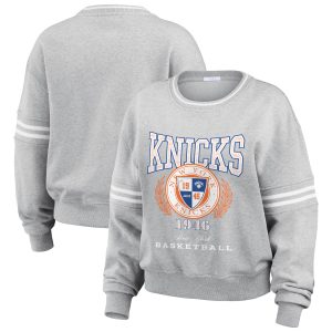 WEAR by Erin Phenomenal Andrews New York Knicks Women's Heather Gray French Terry Pullover Sweatshirt Best - selling! Order this popular jersey before it's out of stock.