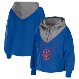 WEAR by Erin Andrews Exquisite Philadelphia 76ers Women's Royal Pieced Quarter Zip Hoodie Jacket Join the elite! Get this exclusive jersey.