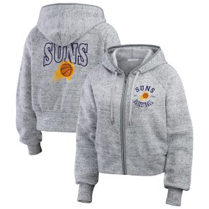 WEAR by Erin Andrews Phoenix Suns Magnificent Women's Heather Gray Speckled Radiator Full Zip Hoodie For the true fans! Secure this authentic jersey now.