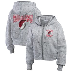 WEAR by Erin Andrews Portland Trail Blazers Fantastic Women's Heather Gray Speckled Radiator Full Zip Hoodie For the true fans! Secure this authentic jersey now.